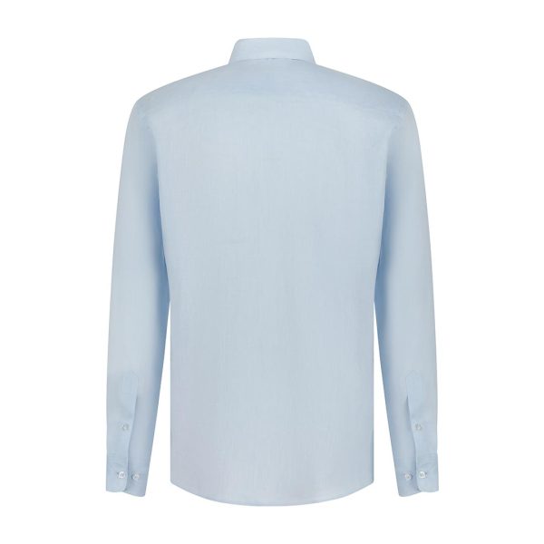 FLY Men Pale Blue Linen Shirt