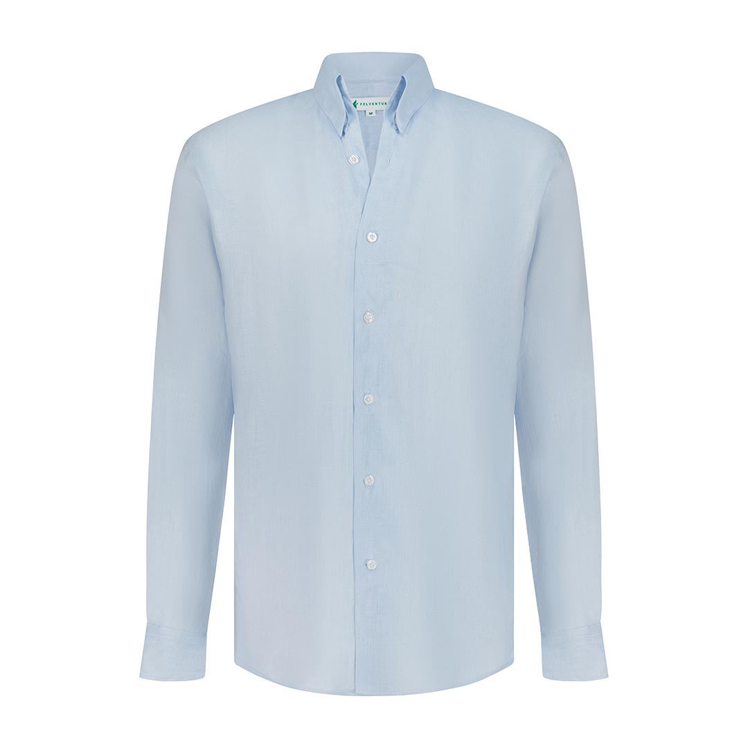 FLY Men Pale Blue Linen Shirt