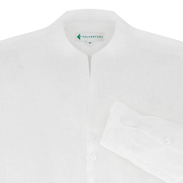 ROB Men White Linen Shirt