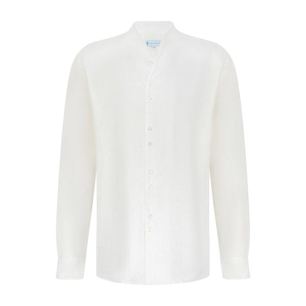 ROB Men White Linen Shirt