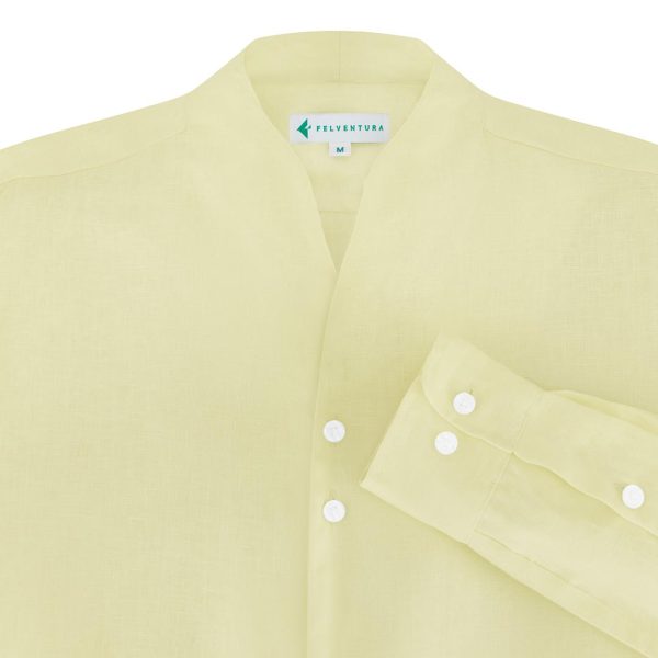 ROB Men Pale Yellow Linen Shirt